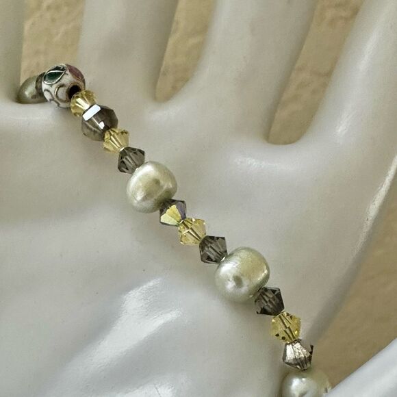 Pearl Cloisonné crystal beaded bracelet - Picture 6 of 8